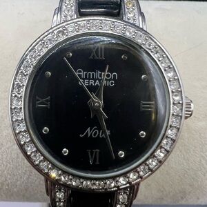 Armitron Black and Silver Ceramic Watch